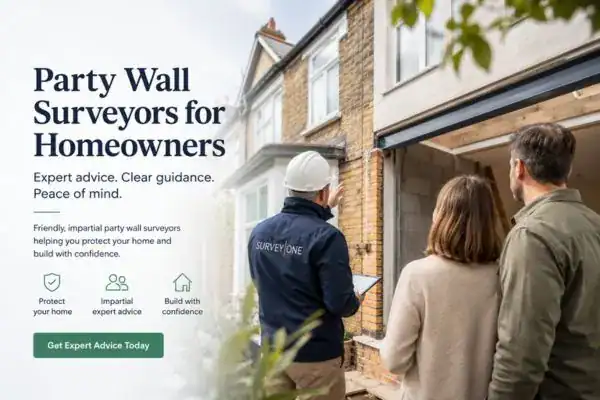 Image of couple with Party wall survey from Survey One Maidenhead